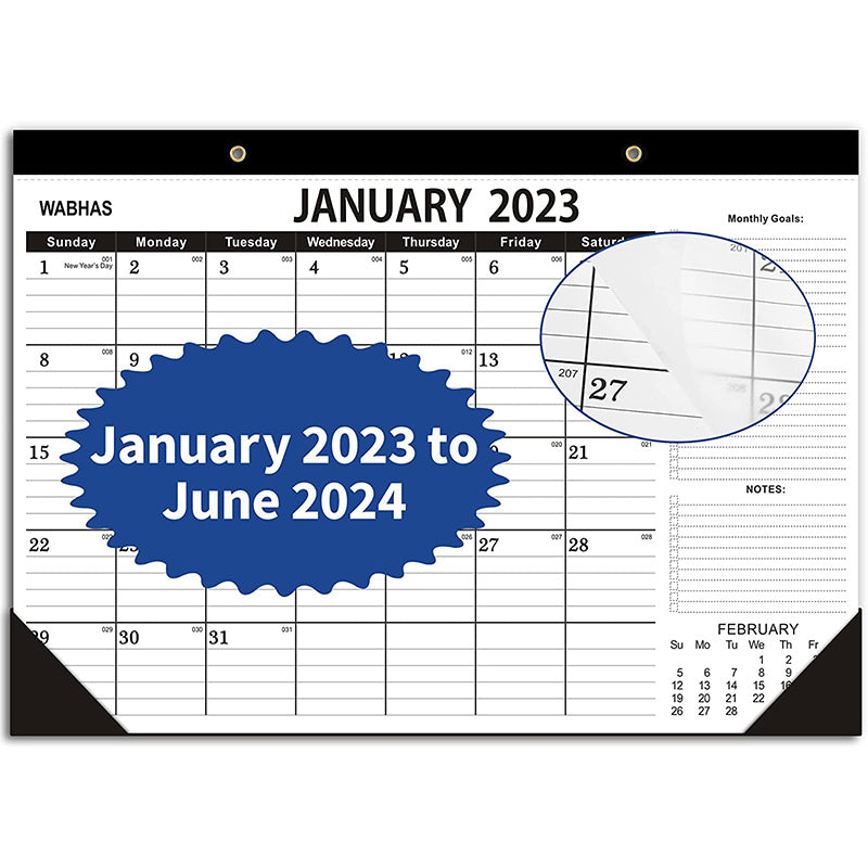TOOUEE 18 Months 17 X 12 Large Desk Wall Calendar With To do List