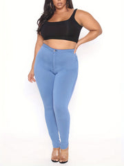 High Waist Skinny Leggings Casual Solid Leggings