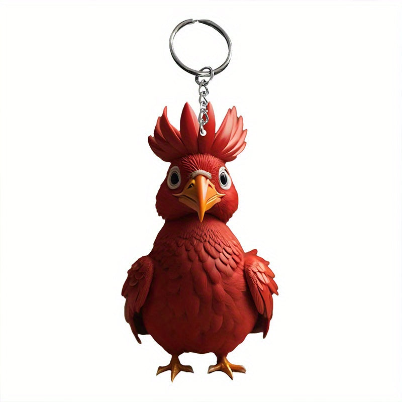 Acrylic Rooster Keychain Pendant Cock Series Backpack Ornament