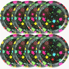 Neon Party Plates Dress Up Happy Birthday Party Supplies 20pcs Plates