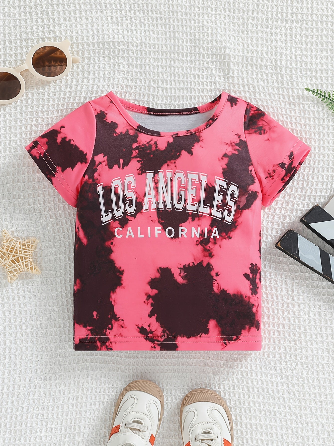 Baby Boys Tie Dye Letter Print T Shirt
