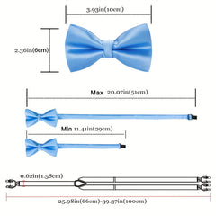 Kids Suspenders Bow Tie Set Y Back Adjustable with 3 Clips