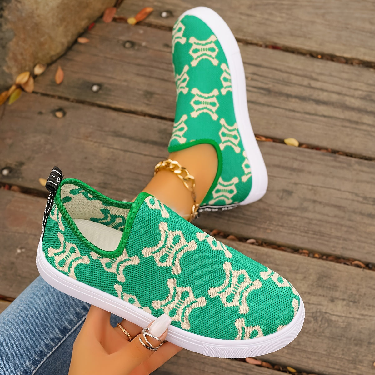 Dance Lion Pattern Slip on Running Shoes for Women Chinese Year Casual Sneakers