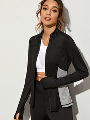 Long Sleeves Yoga Jacket Moisture Fitness Coat Women's Activewear