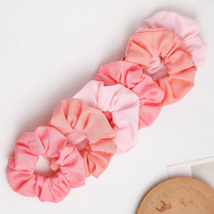 6pcs Pink Hair Tie Elastic Scrunchie Ponytail Hair Rope Accessories