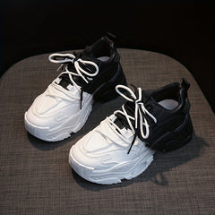 Women's Colorblock Platform Sneakers Comfortable Low Top Shoes