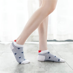 5 Pairs Heart Pattern Ankle Socks Women's Stockings