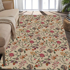 Luxuriant Flowers Pattern Sponge Rug Hallway Entrance Doormat Carpet