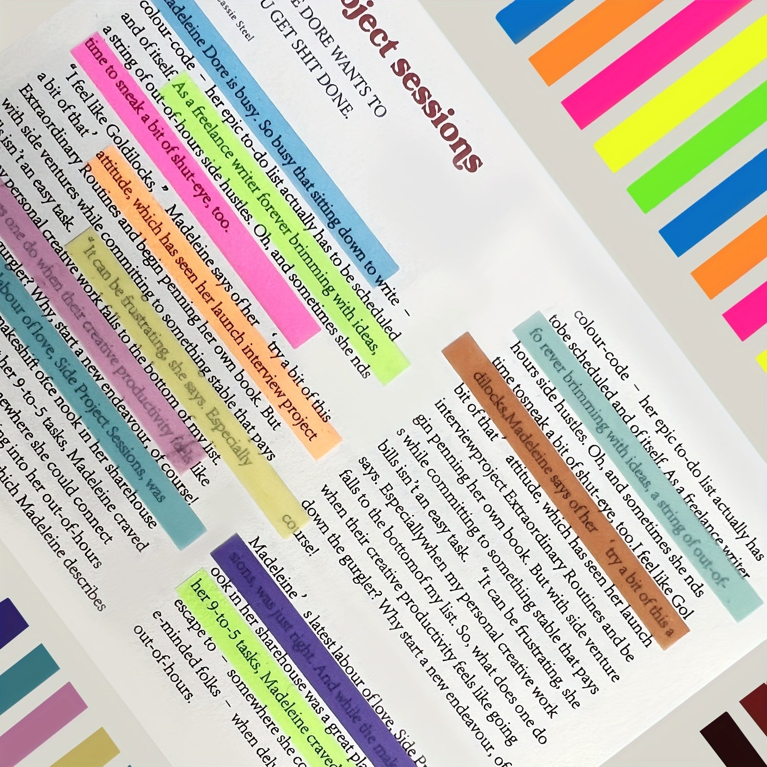 1200pcs Highlighter Tape Sticky Tabs For Annotating Books