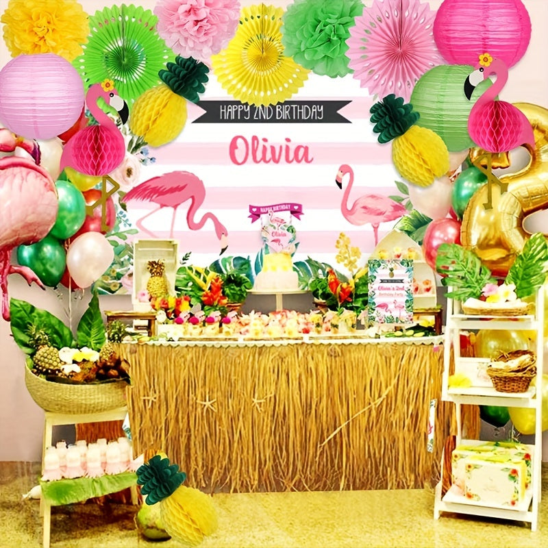 13pcs Flamingo Hawaiian Party Decoration Set