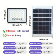 High Power Solar Street Lamp Light Control Remote Control Timing Spotlight
