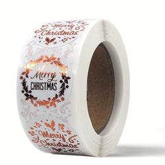 Rolled Christmas Rose Golden Stickers Box Seal Sticker
