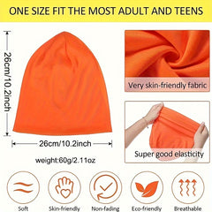 2pcs Beanie Hat Slouch Hat Knitted Hat For Men & Women Solid Cap