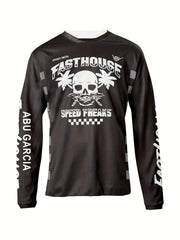 Men's Skull Cycling Jersey Fast Dry Long Sleeve Biking Shirt