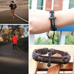 Men's Bracelet Cross Metal Punk Style Bracelet