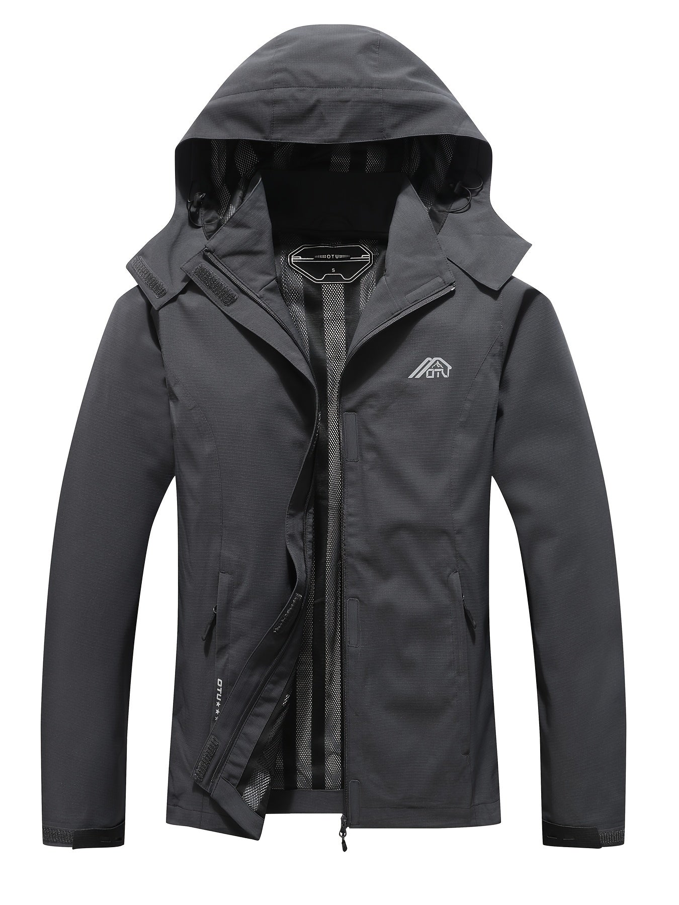 Women's Waterproof Windproof Hooded Jacket for Hiking