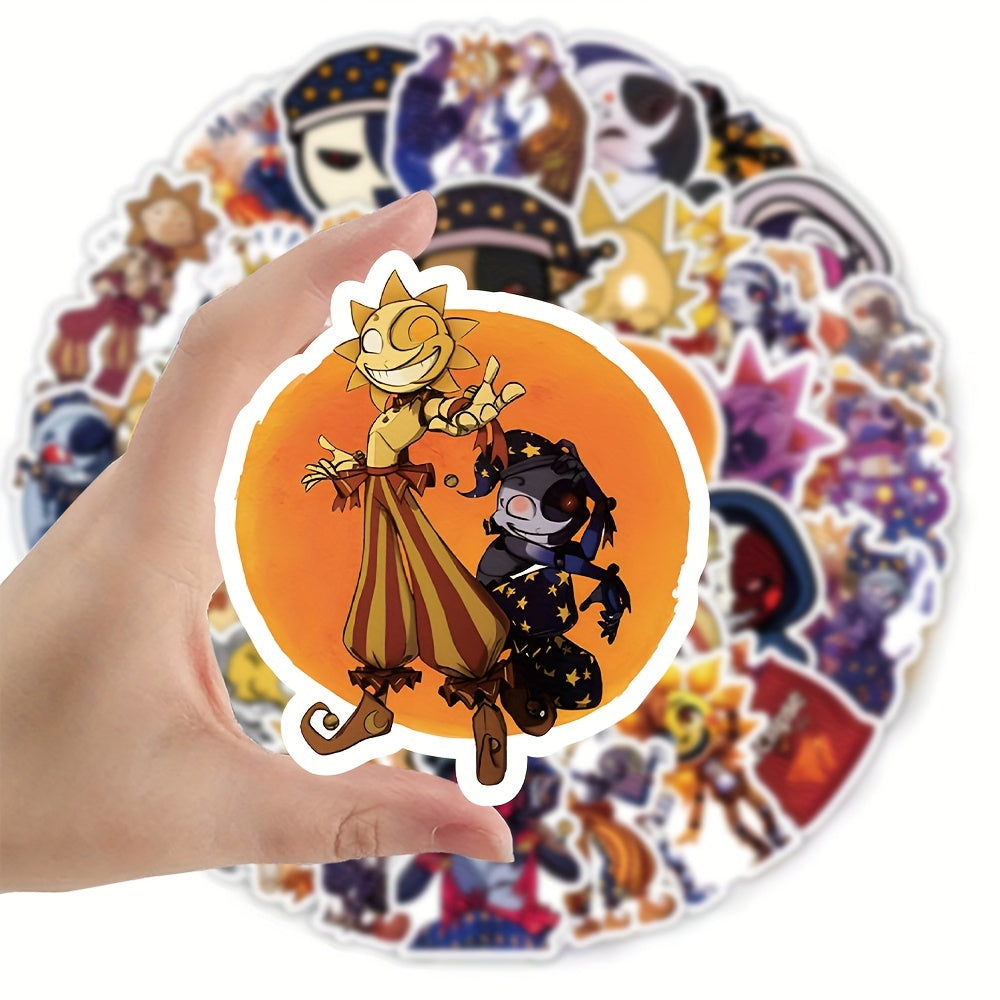 50Pcs Cartoon Moon Sticker for Phones Computers Water Cups