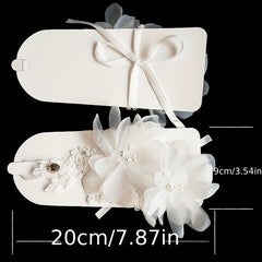 Red Bridal Gloves Short Flower Decorated