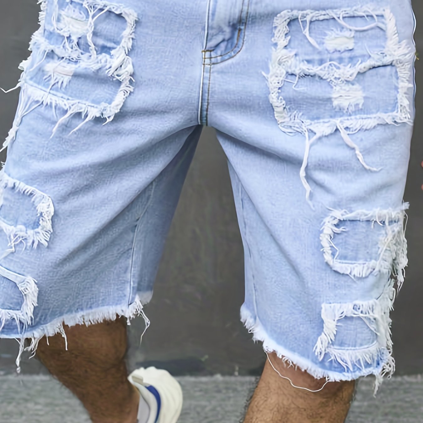 Men's Distressed Denim Shorts Casual Street Style Summer Wear
