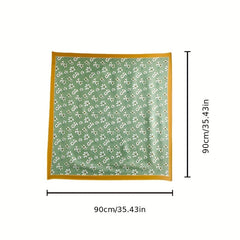 Floral Print Shawl Large Satin Square Scarf Bandana Turban