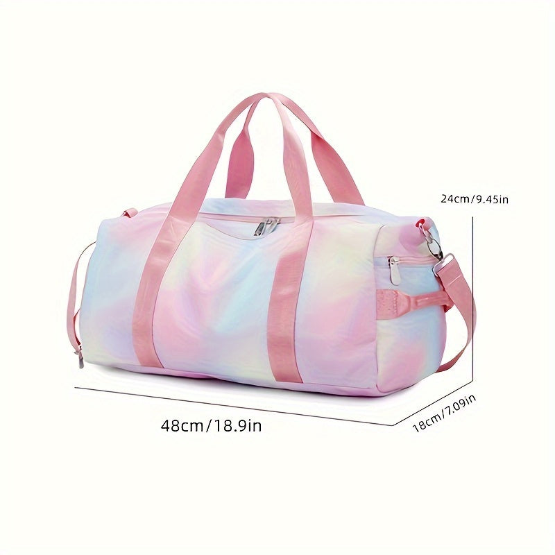 Portable Folding Shoulder Crossbody Bag Rainbow Gradient Sports Style