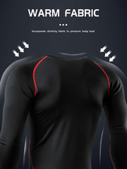 Skeleton Pattern Compression Shirts Men Long Sleeve Athletic Baselayer
