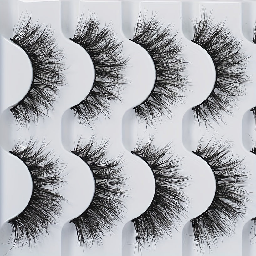 5 Pairs Thick Curling False Eyelashes Stage Makeup Double Eyes Flying Style