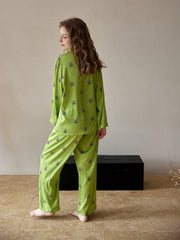 Bee Print Pajama Set Women's Sleepwear