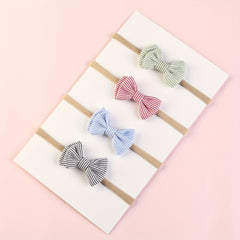 4pcs Striped Fabric Bow Headbands Girls Hair Accessories
