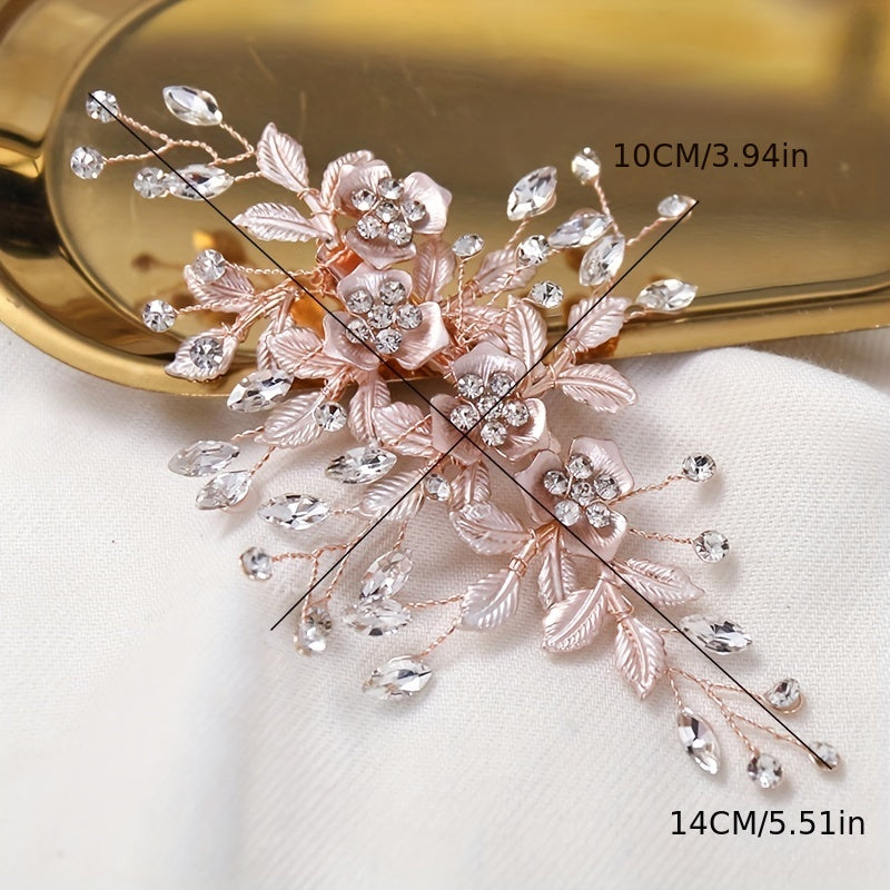 Crystal Flower Hair Clip for Women