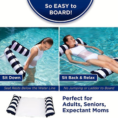 4 in 1 Hammock Pool Float & Water Hammock Thick Inflatable Floats for Adults