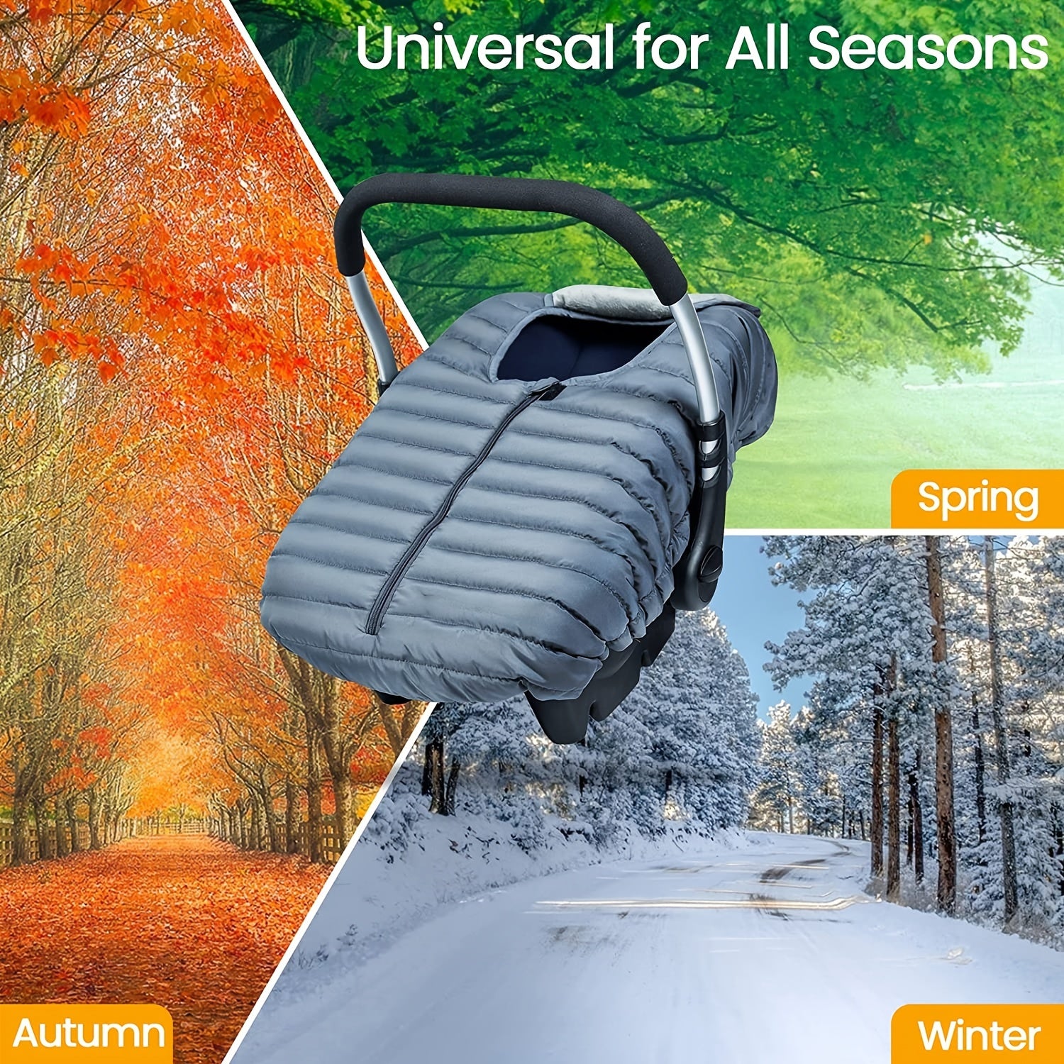 Waterproof & Windproof Infant Car Seat Cover Gray