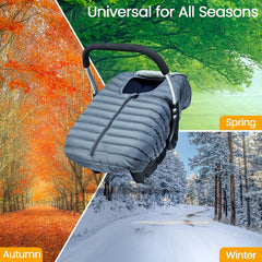 Waterproof & Windproof Infant Car Seat Cover Gray