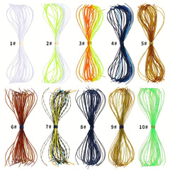 500 Silicone Fishing Line Skirts + 13 Rubber Wires for DIY Lures Bundle