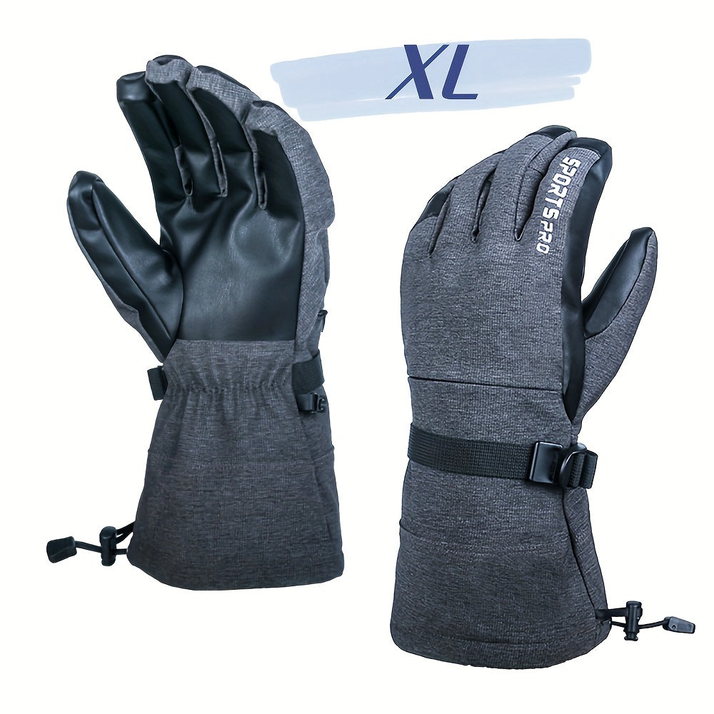 Waterproof Touch Screen Warm Skiing Gloves Unisex Winter with Hidden Pockets