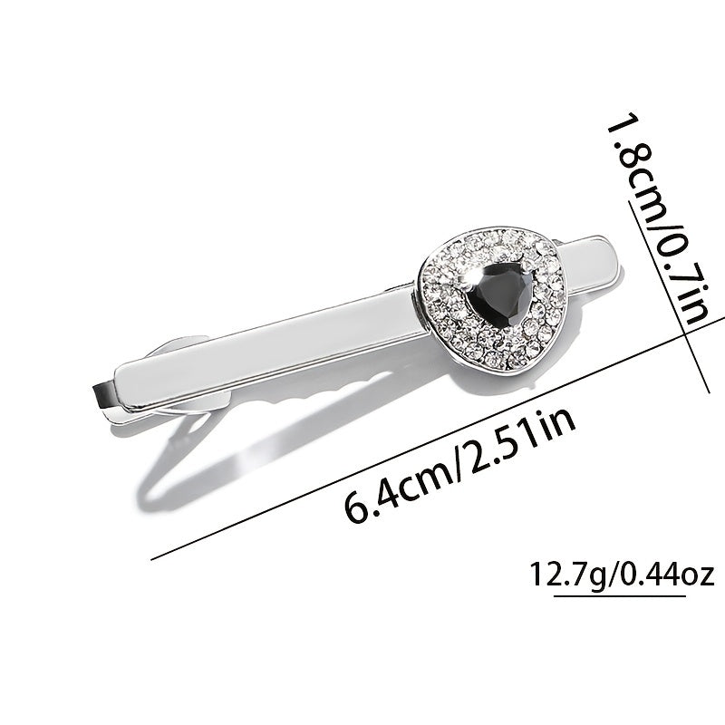 Men's Big Rhinestone Tie Clip Vintage Collar Pin