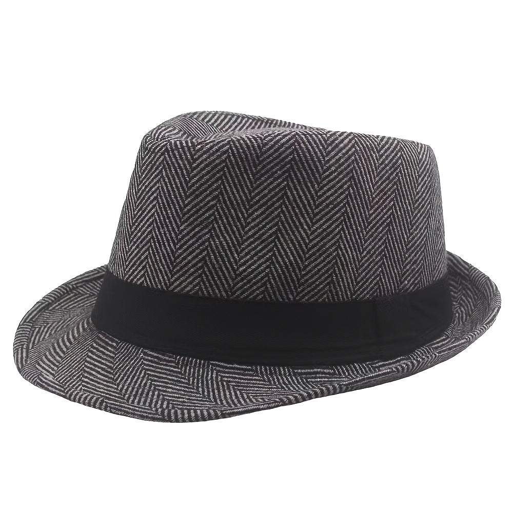Stylish Men's Wide Brim Fedora with Sun Protection