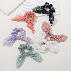 6PCS Daisy Floral Hair Tie Bow Knot Hair Rope Hair Accessory