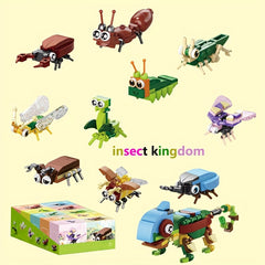30pcs Animal Building Blocks Set Insects Bird Small Animal Assembly Model