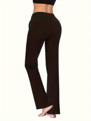Flared Trousers With Pockets for Fitness Yoga Running