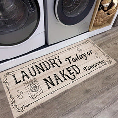 Laundry Room Runner Rug Non Slip Floor Mat Wooden Board Letter Hallway Entry Rug