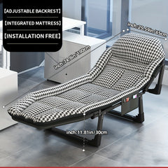 Outdoor Folding Bed with Side Pocket Office Nap Bed Single Person Nap Bed