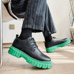 Men's Platform Derby Shoes Preppy Style Lace up Front Dress Shoes