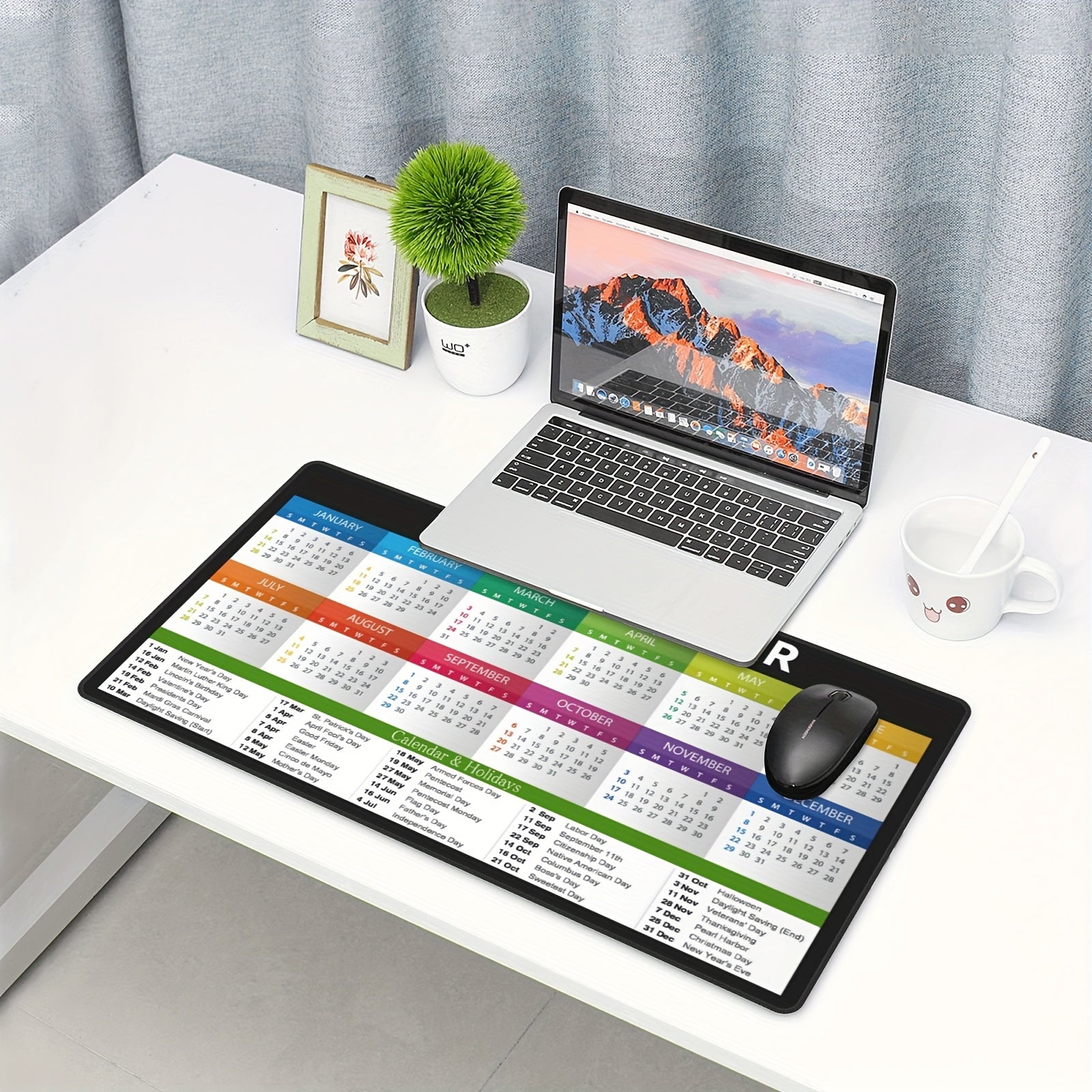 Large Desk Calendar Mouse Pad Non-slip Rubber for Office Laptop