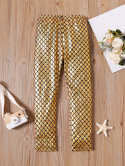 2 Mermaid Pattern Baby Girls' Leggings for Halloween Party