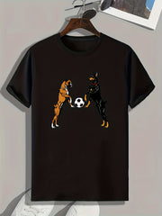 Dogs Print Men's Graphic T shirt Casual Comfy Tees For Summer Mens Clothing