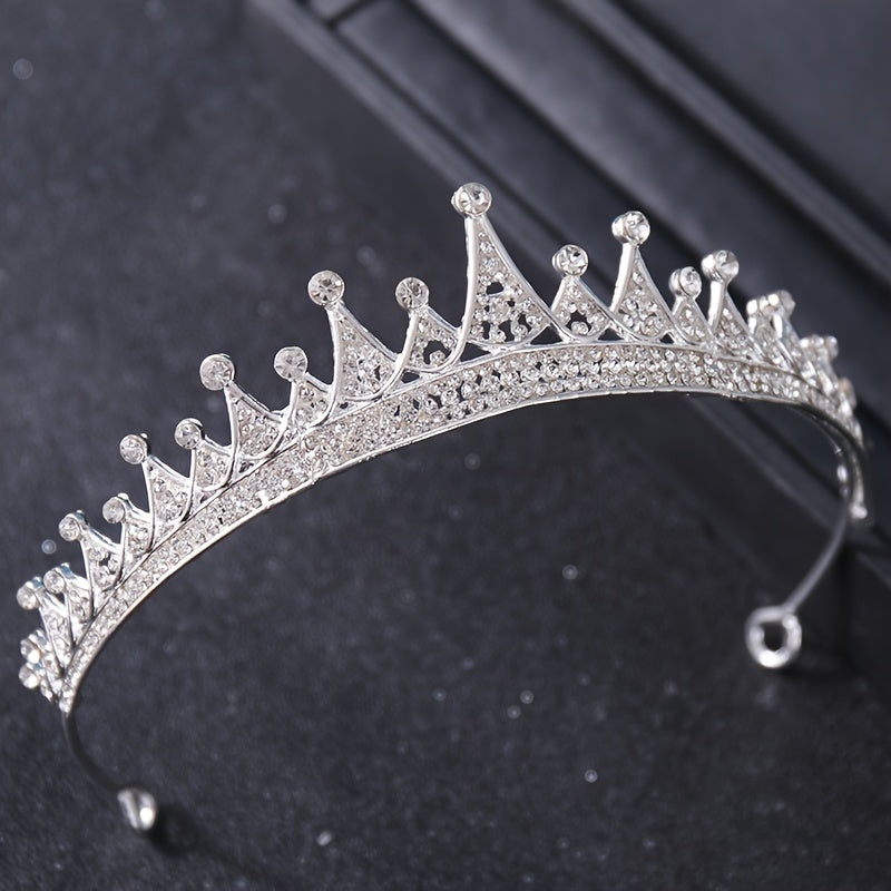 Golden Stunning Crystal Wedding Tiara Vintage Bridal Crown Stone Wedding Crown