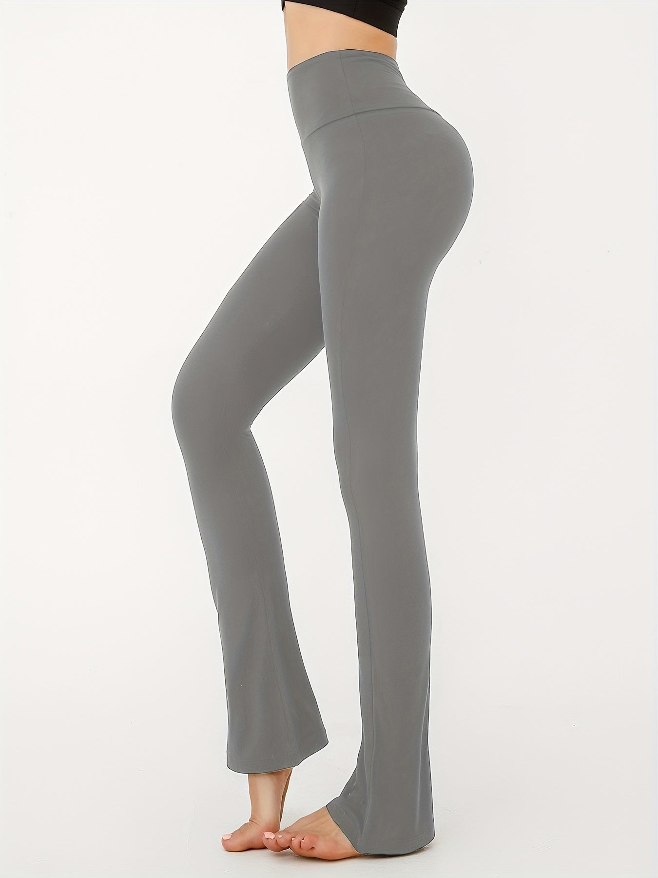 Women's High Waisted Flare Pants Soft Bootcut Tummy Control