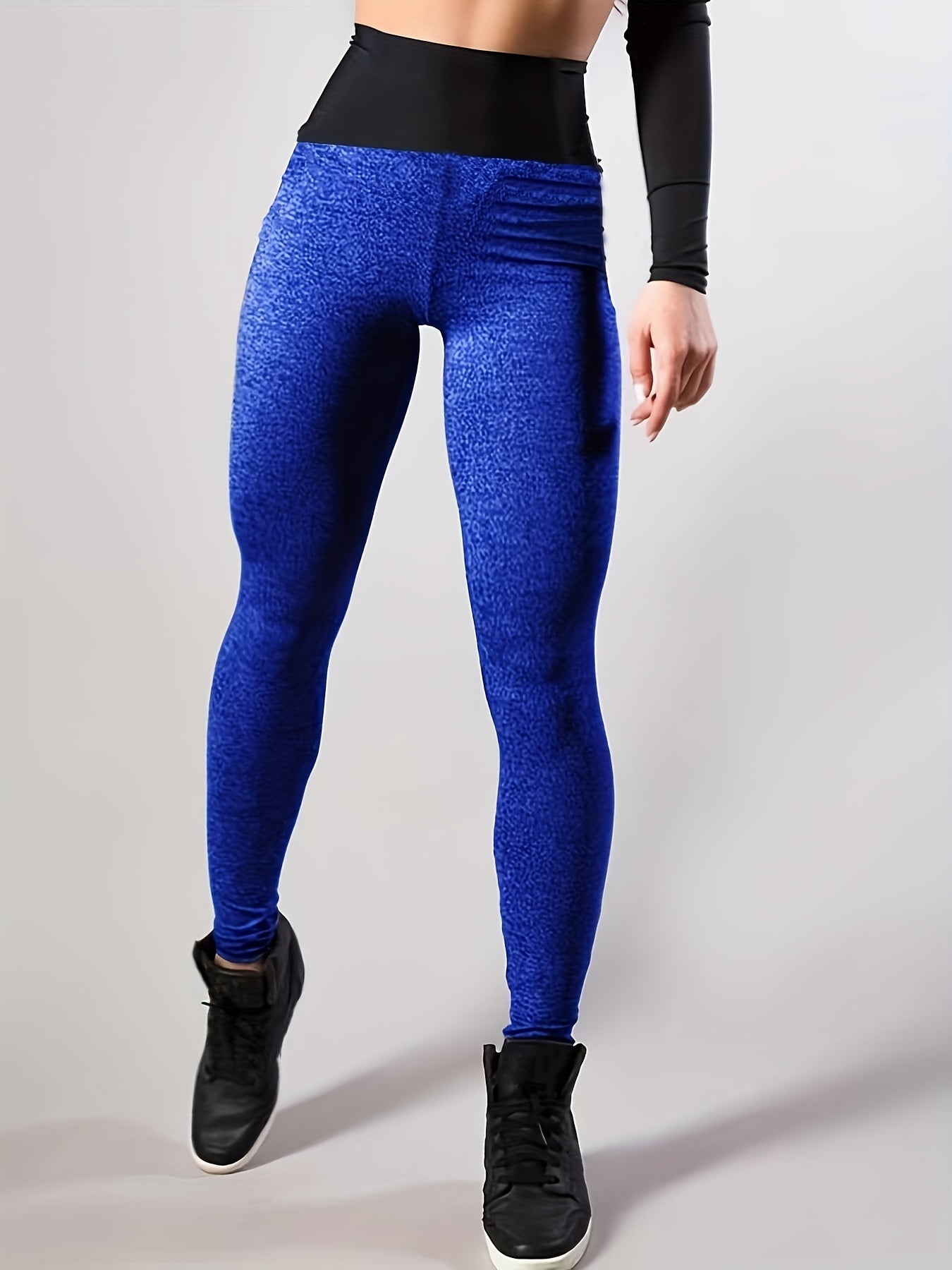 Two Tone High Waist Yoga Legging Tummy Control Quick drying Workout Pants