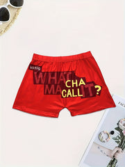 Letter Print Skinny Shorts for Women